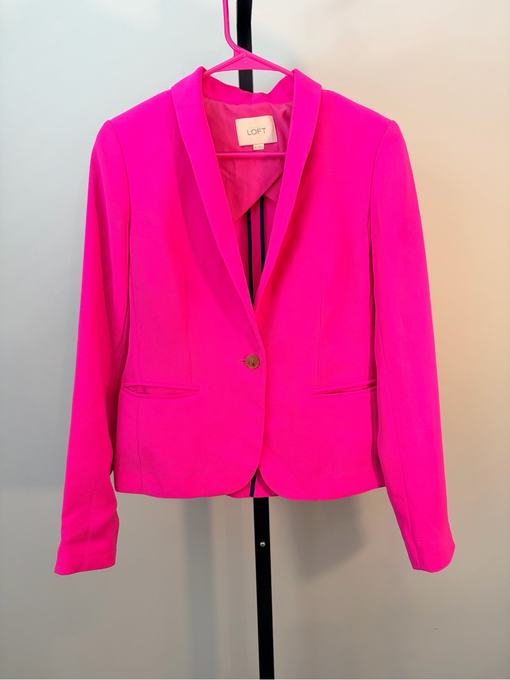 LOFT Bright Hot Pink Single-Button Blazer